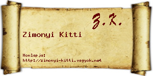 Zimonyi Kitti névjegykártya